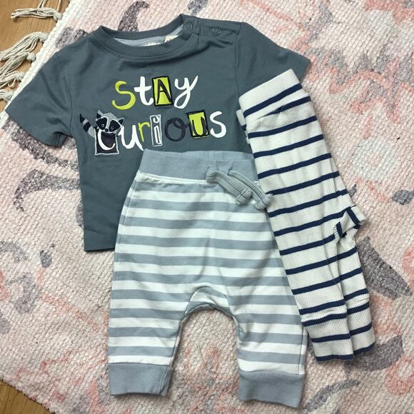Rorie Whelan Outfit Joggers Blue Stripe 0-3 Months - Picture 2 of 2